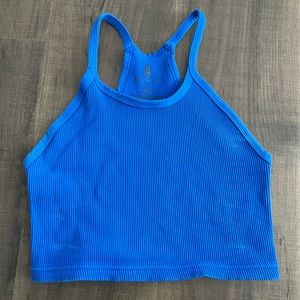 Free people cropped halter top - blue